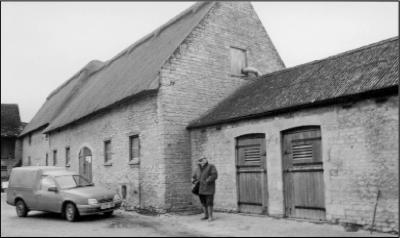 Fig 16i. Home Farm Barn: Stan Jarvis in the yard.